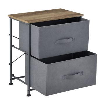 Commode meuble de rangement avec 2 tiroirs en non-tissé 50 x 45 x 30 cm [pro.tec]