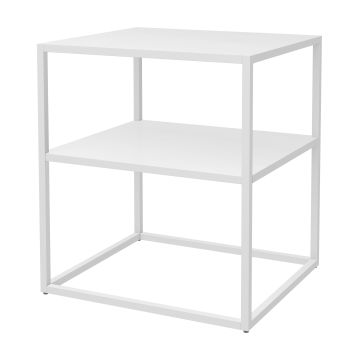 Table d'appoint Raahe acier 50 x 45 x 40 cm blanc [en.casa]