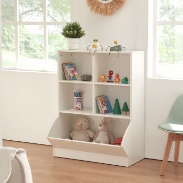 Étagère pour enfants Nordanstig panneau de particules 88 x 67 x 40 cm blanc [en.casa]