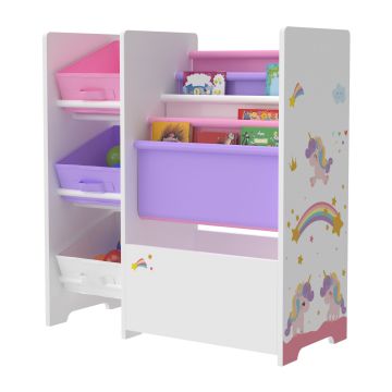 Étagère de rangement Vimianzo pour enfant avec 3 bacs ouverts [en.casa]