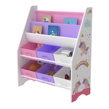 Étagère de rangement Ponteceso pour enfant avec 6 bacs ouverts [en.casa]