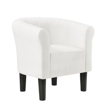 Fauteuil Jelgava 70 x 70 x 58 cm Blanc [en.casa]