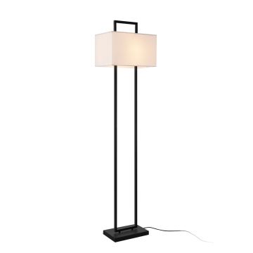 Lampadaire Sigdal avec douille E27 métal polyester hauteur 165 cm noir blanc lux.pro