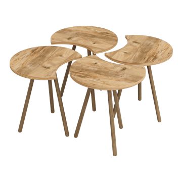 Set de 4 tables basses emboîtables 48 x 77 x 77 cm [en.casa]