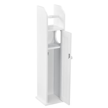 [en.casa] Meuble de Salle de Bain Armoire de Salle de Bain Rangement de Salle de Bain MDF Laqué Blanc 78 x 20 x 18 cm