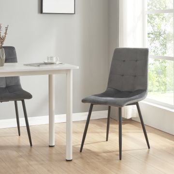 Lot de 2 chaises de salle à manger Lexnitz avec pieds arrondis 89 x 44 x 45 cm [en.casa]