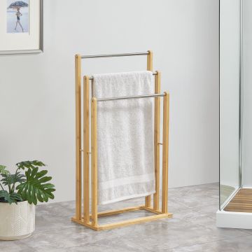 Meuble porte-serviettes Porsanger 46 x 24 x 84 cm Naturel [en.casa]