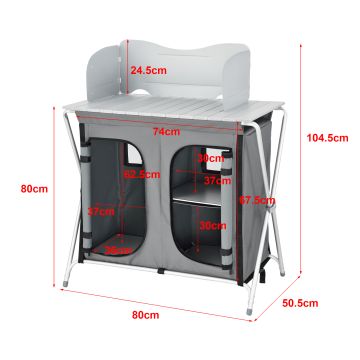 Meuble de Cuisine d'Extérieur Tullinge Pliable 105 x 80 x 51 cm [en.casa]