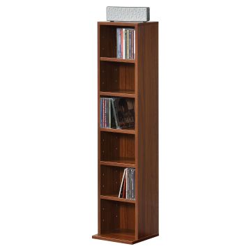 Étagère CD Aventoft  90 x 20 x 20 cm Effet Noyer [en.casa] 