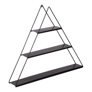 Étagère murale Polvijärvi en forme de pyramide métal 59 x 70 x 9 cm noir [en.casa]