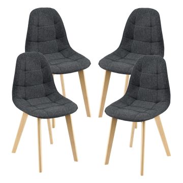 Lot de 4 Chaises de Salle à Manger Kopparberg 86 x 53 x 47 cm Noir [en.casa]