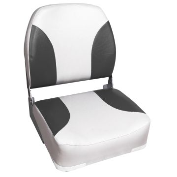 Siège Pilot de Bateau Similicuir Métal Plastique 42x39x51 cm Gris Blanc [pro.tec]