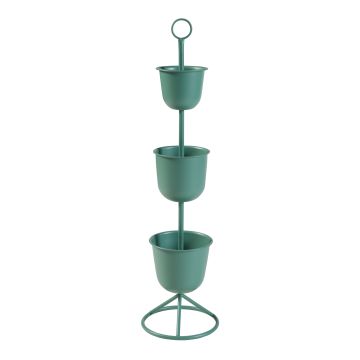 Porte-plantes Alphen 110 x 28 cm 3 cache-pots vert [en.casa]