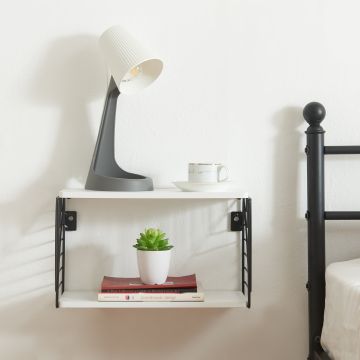 Étagère murale Moss 39 x 18 x 23 cm noir blanc [en.casa]