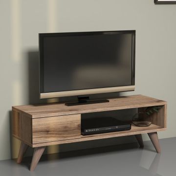 Meuble TV Aarup avec tiroir 33 x 90 x 30 cm effet chêne [en.casa]