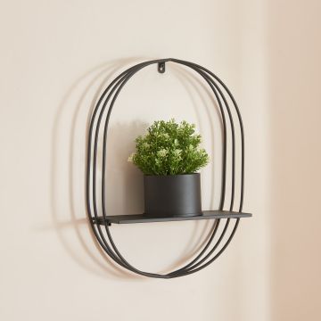 Étagère murale pour plantes Vestby métal 56 x 39 x 15 cm noir [en.casa]