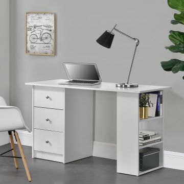 Bureau Lemberg 120 x 49 x 72 cm blanc [en.casa]