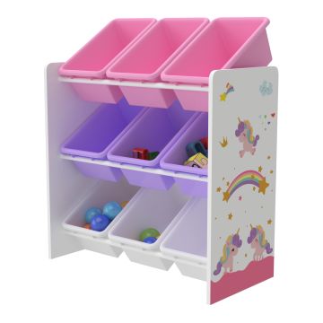 Étagère de rangement Muxía pour enfant avec 9 bacs ouverts [en.casa]