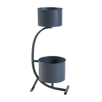 Porte-plantes Almelo 63 x 29 x 21 cm noir [en.casa]