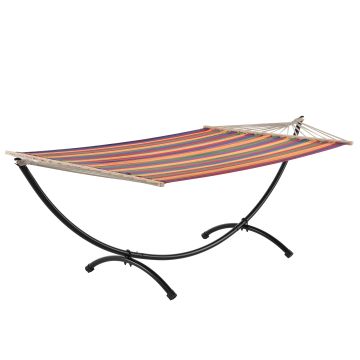 Hamac avec Structure Kungälv Capacité Jusqu'à 200 kg 200/220 x 150 cm Multicolore [casa.pro]