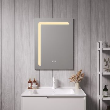 Miroir LED Chambave pour salle de bain 60 x 45 cm argent pro.tec