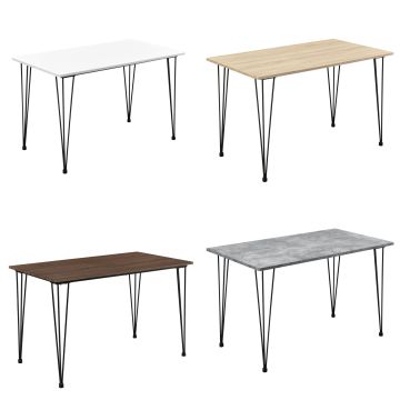 Table de Salle à Manger Kiel pour 4 Personnes Pieds Épingle à Cheveux 120 x 70 x 75 cm [en.casa]