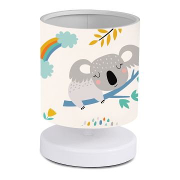 Lampe de bureau Maidstone pour enfant 22 cm blanc à motif de koala [lux.pro]