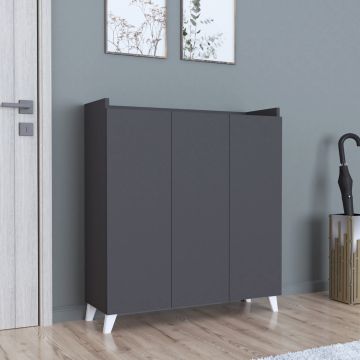 Armoire basse Sirdal avec 3 portes 104 x 90 x 30 cm anthracite [en.casa]