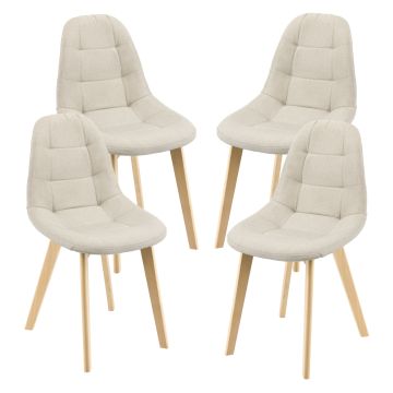 Lot de 4 Chaises de Salle à Manger Kopparberg 86 x 53 x 47 cm Beige [en.casa]