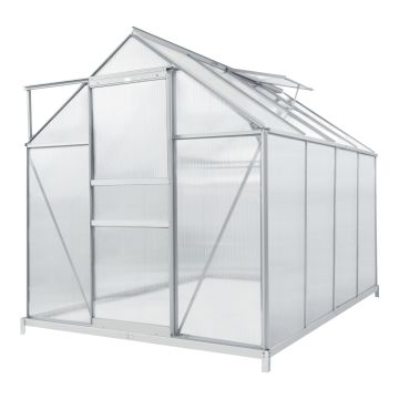 Serre de jardin Oisterwijk à porte coulissante en polycarbonate 4,75 m² [en.casa]