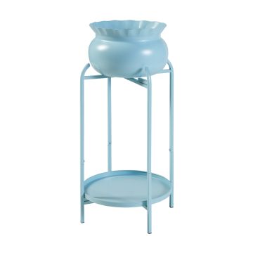 Porte-plantes Altena 60 x 27 x 27 cm bleu clair [en.casa]