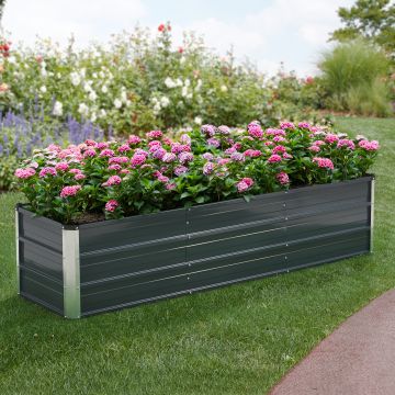 Jardinière Nijmegen à 2 barres de séparation 183 x 47 x 40 cm anthracite [en.casa]