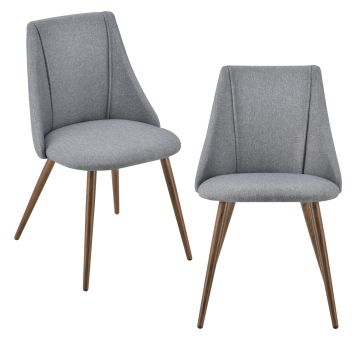 Lot de 2 Chaises de Salle à Manger Danzig Textile Métal 83x50x53 cm Gris Foncé [en.casa]