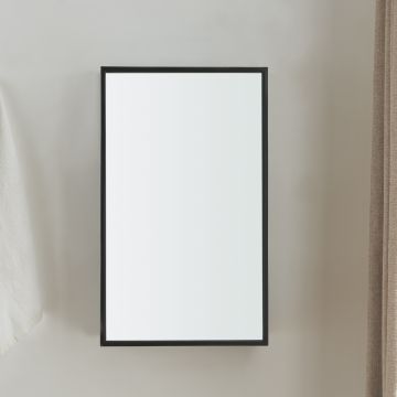 Miroir murale Sunne acier noir [en.casa]