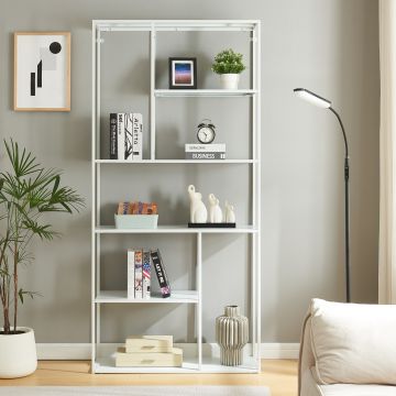 Étagère autoportante Vehmaa acier 188 x 90 x 30 cm blanc [en.casa]