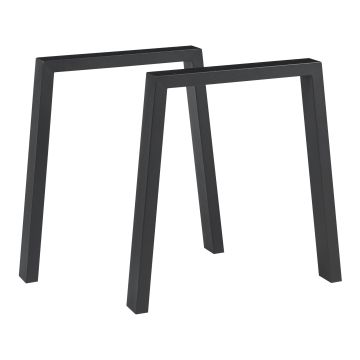 Lot de 2 pieds de table Kraftisried acier 72 x 70 cm noir [en.casa]