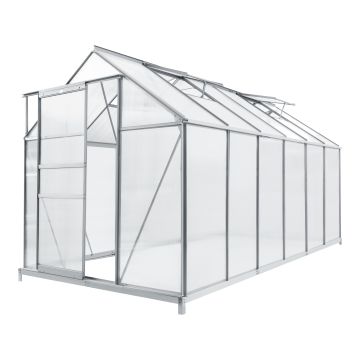 Serre de jardin Oisterwijk à porte coulissante en polycarbonate 7,03 m² [en.casa]