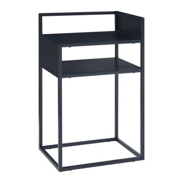 Table d'appoint Riihimäki acier 65 x 40 x 30 cm noir mat [en.casa]