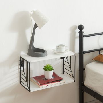 Étagère murale Moss 39 x 18 x 23 cm noir blanc [en.casa]