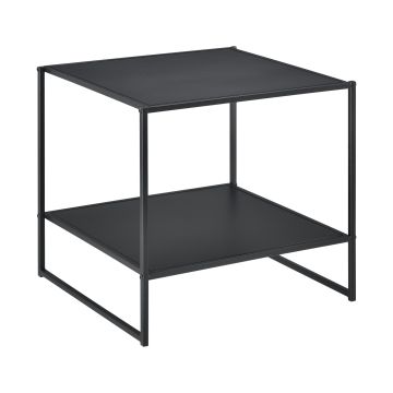 Table de Chevet Mandal 51 x 53 x 51 cm Métal Noir Mat [en.casa]