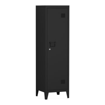 Armoire à casier Kurikka métallique vérouillable 137 x 38 x 38 cm noir [en.casa]