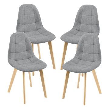 Lot de 4 Chaises de Salle à Manger Kopparberg 86 x 53 x 47 cm Gris Clair [en.casa]