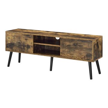 Meuble TV Eskilstuna 120 x 30 x 47 cm Bois Foncé Noir [en.casa]