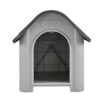 Niche PVC avec Trou d'Aération Gris et Noir 87 x 72 x 75,5 cm [en.casa] 