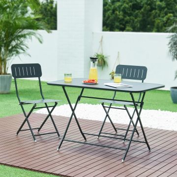 Table de jardin pliante Sande 110 x 70 x 71 cm noir [en.casa]