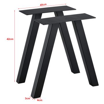 Set de 2 pîeds de table Mariager triangulaires en acier 42 x 40 cm [en.casa]