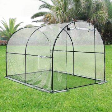 Serre de jardin tunnel Grünwald en acier et PVC 200 x 300 x 190 cm [en.casa]