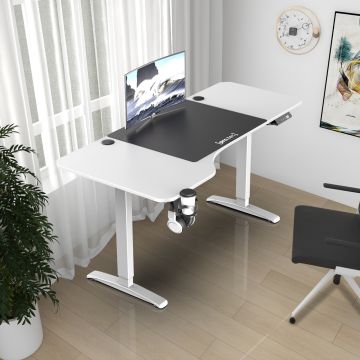 Bureau électrique Oxnard à hauteur réglable 73 - 118 cm en forme de L [pro.tec]