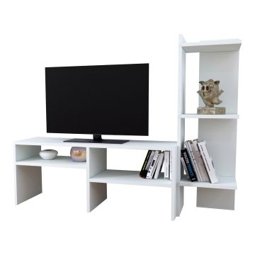 Meuble TV Jevnaker avec 5 étagères 137 x 30 x 100 cm [en.casa]