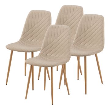 Lot de 4 chaises de salle à manger Köfering 88 x 44 x 55 cm marron clair effet bois [en.casa]